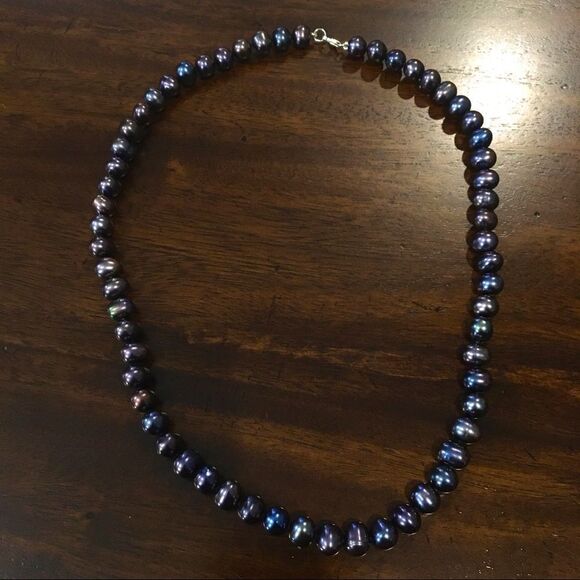 Peacock Pearl Necklace With Sterling Silver Clasp - Picture 10 of 13